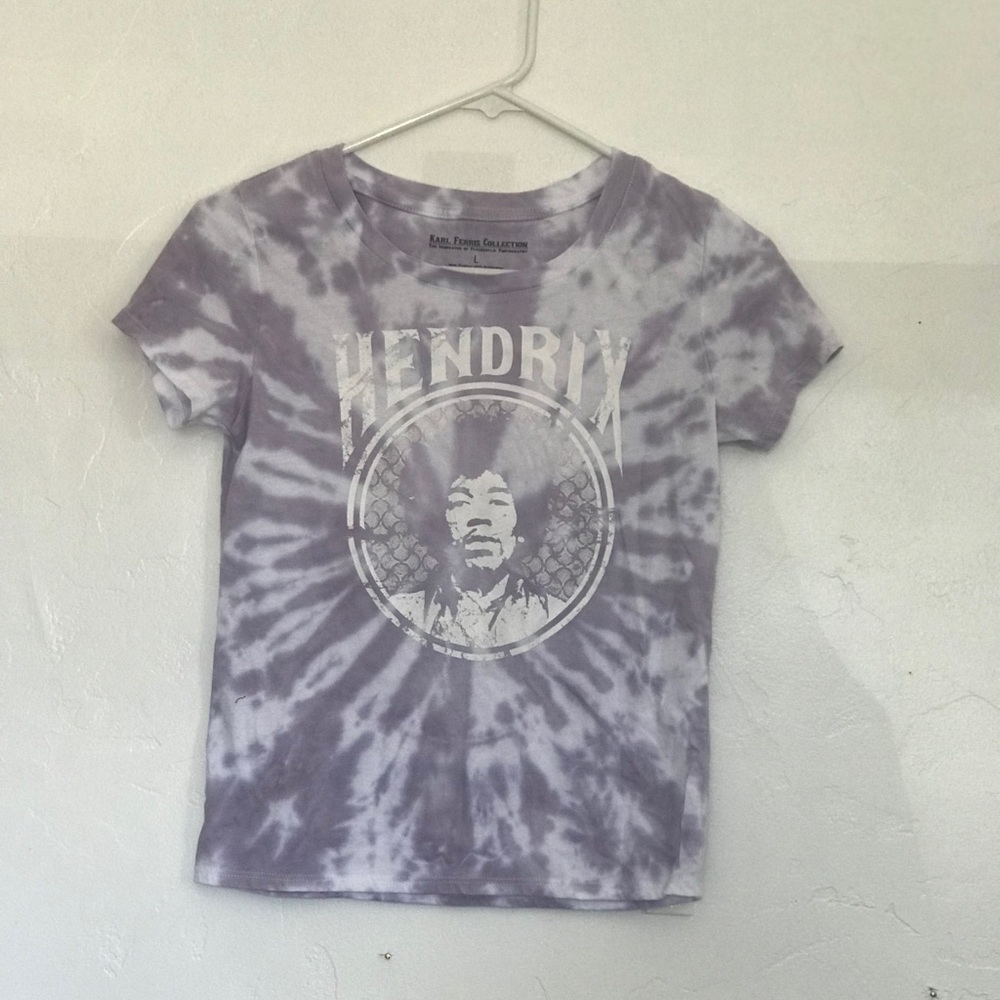 Purple tie die band shirt